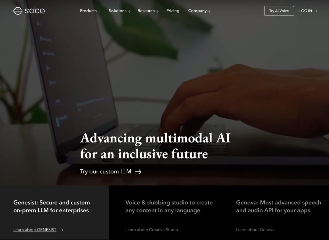 Soca AI - Landing Page